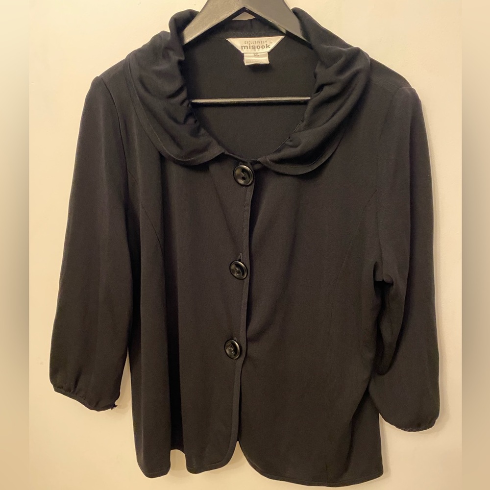 Misook black button up cardigan size XL